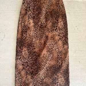 Briggs New York Brown Leopard Pencil Skirt